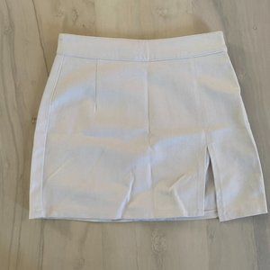 White Denim Mini Skirt